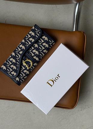 Кошелек-визитница christian dior saddle синий