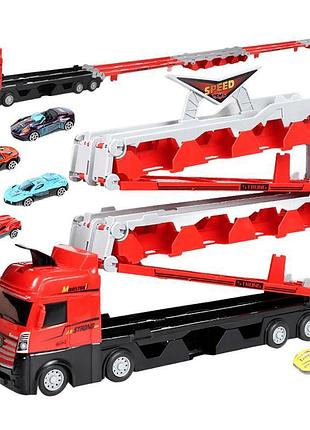 Ігровий набір-вантажівка sht d663-t202 catapult truck + 8 small car colorful