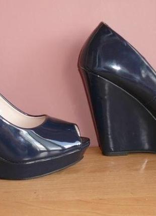 Туфли темно синие 38 размер ( стелька -25 см )4 фото