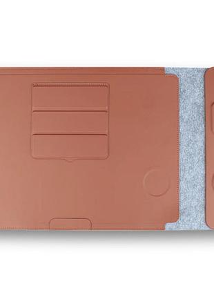 Подставка-чехол для ноутбука stand jd-s101 с бзу 4in1 15w (13-14'') brown
