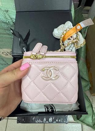 Chanel classic powder lambskin pearl crush mini vanity case магнітна коробка