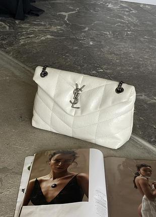Сумка saint laurent loulou medium lux молочний