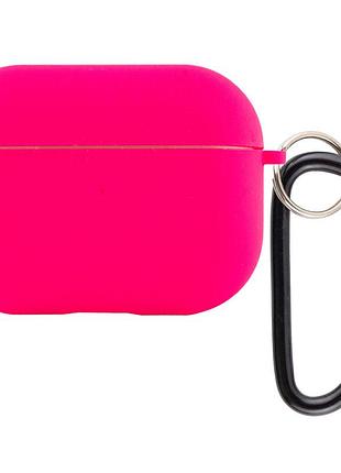 Силиконовый футляр с микрофиброй для наушников airpods pro розовый / barbie pink