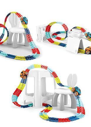 Інтерактивний трек з інерційною машинкою sht 288 changeable trak (138pcs/1car) colorful