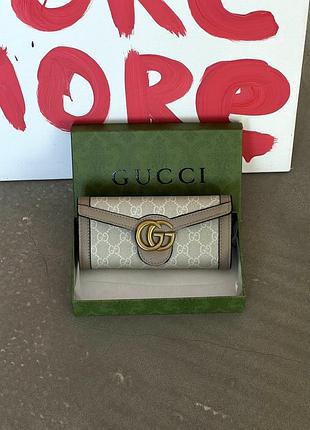 Большой кошелек-визитница gucci marmont молочный