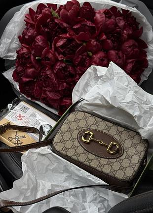 Gucci horsebit 1955 small shoulder bag brown [оригинальная коробка]