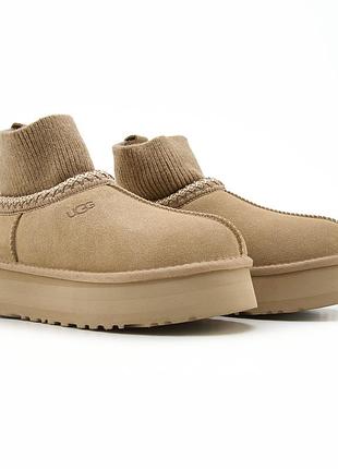Ugg tasman platform sock beige v2 2