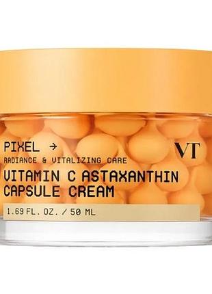 Крем для обличчя vt cosmetics vitamin c astaxanthin capsule cream з вітаміном c та астаксантином, 50 мл