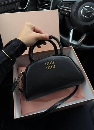 Miumiu leather top-handle bag black [ориг коробка]