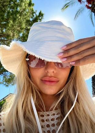 Жіноча панама однотонна панамка біла