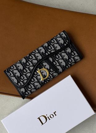 Кошелек-визитница christian dior saddle серый
