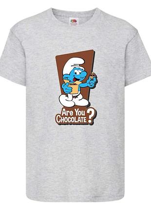 Футболка смурфики (smurfs 007) серая, 104-116-128-140-152-164 размер