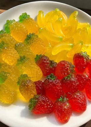 🍓🍌🍍 желейки 4d ассорти (клубника, банан, ананас) 100 гр