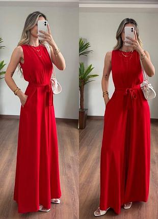 Женский комбинезон со штанами (из софт) l-xl, червоний
