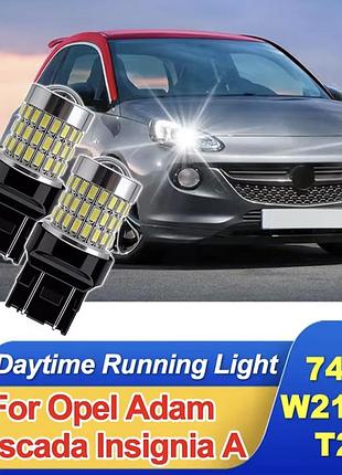 Led свет дхо t20 7443 w21/5w лампы для opel adam, cascada, insignia a (комплект 2 шт.) — белые