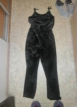 Велюровий брючний жіночий комбіірезон "topshop", оае, 38 розмір.