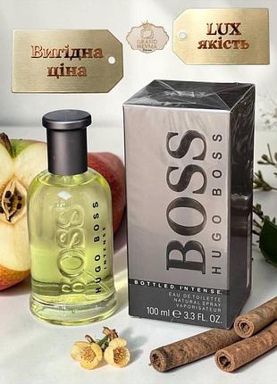Мужская туалетная hugo boss bottled intense (хуго босс боттлд интенс) 100 мл стойкий шлейфовый аромат (деревные пряные фруктовые)