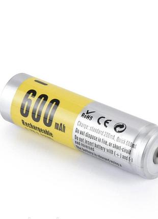 Аккумулятор 14500/aa литий-ионный (li-ion) soshine 14500-3.7-600 button top, 600mah, 1.2a, 4.2/3.7/3.0v,