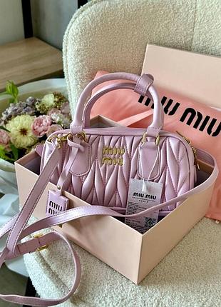 Miu miu arcadie matelassé nappa leather bag pink [ориг коробка]