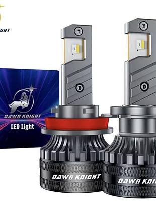 Автомобільні led лампи dawn d7 super mini knight h7/h4, 2 шт, яскраве світло 6000k, з охолодженням