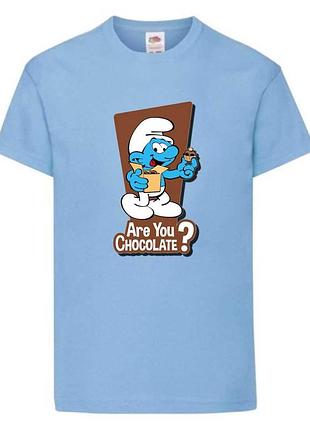 Футболка смурфики (smurfs 007) светло голубая, 104-116-128-140-152-164 размер