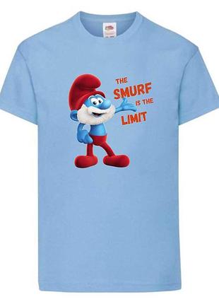 Футболка смурфики (smurfs 006) светло голубая, 104-116-128-140-152-164 размер