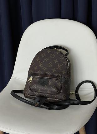 Рюкзак louis vuitton palm springs mini коричневий + чорний