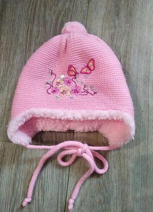 Тёплая шапочка 6-9м