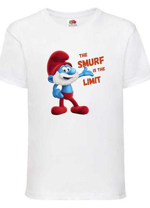 Футболка смурфики (smurfs 006) белая, 104-116-128-140-152-164 размер
