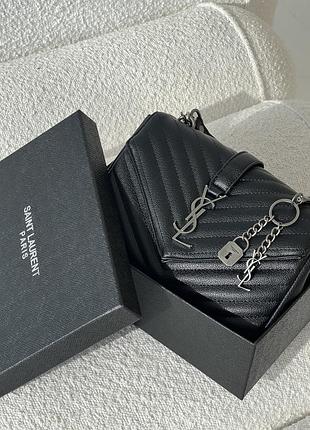 Сумка saint laurent college medium - premium черный серебро