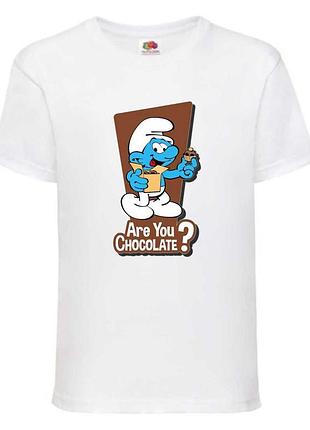 Футболка смурфики (smurfs 007) белая, 104-116-128-140-152-164 размер
