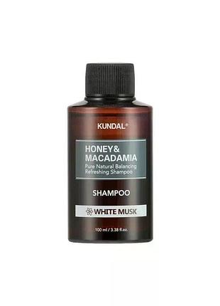 Шампунь восстанавливающий "белый мускус" kundal honey & macadamia nature shampoo white musk 100ml