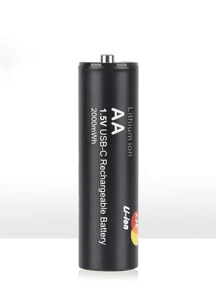 Аккумулятор soshine aa usb-1.5-2000, aa/hr6, 1.5v lr, li-ion, usb-c, 2000mwh, 1350mah