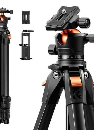 Алюминиевый штатив для камеры, смартфона, планшета k&f concept а305a3+bh-40 (высота 1,87м, грузоподъемность 10кг) (kf09.171)