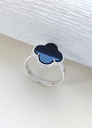 Серебряное кольцо очаровательный чотырехлистник 16.5