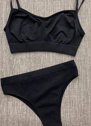 Идеальный твой комплект бесшовный топ и трусики женское белье бра бралет