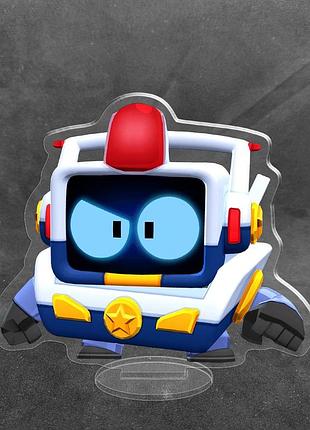 Акриловая коллекционная фигурка brawl stars r-t в скине "сержант" 10 см