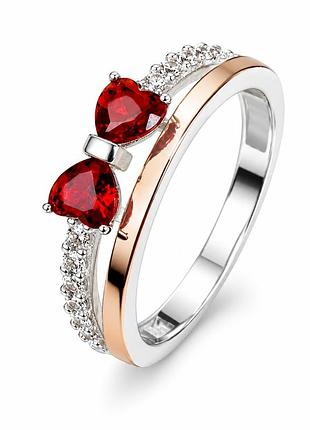 Серебряная кольца с золотой пластиной