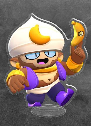 Акриловая коллекционная фигурка brawl stars джин из джунглей (jungle gene) 10 см