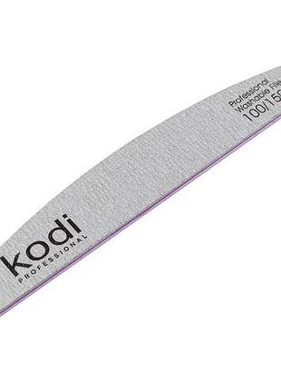 Пилка для нігтів kodi professional №96 півмісяць 100/150 сіра
