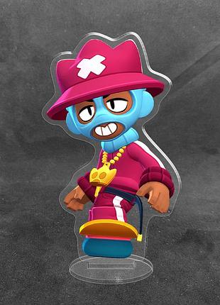 Акриловая коллекционная фигурка brawl stars олли в скине «рэпер» 10 см
