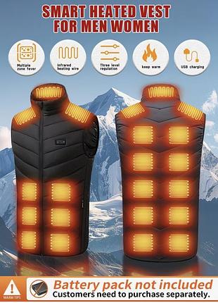 Жилетка жилет з підігрівом від powerbank 21 зон нагріву
