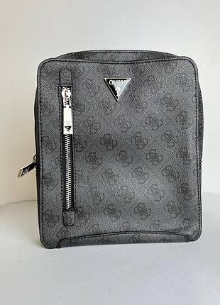 Чоловіча сумка через плече guess torino camera bag double zip чорна