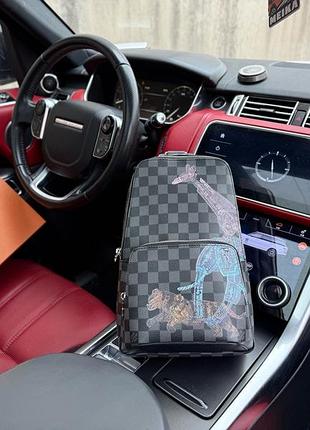 Louis vuitton avenue сумка мужская бананка графитовая