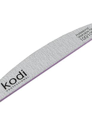 Пилка для нігтів kodi professional №122 півмісяць 100/100 світло-сіра