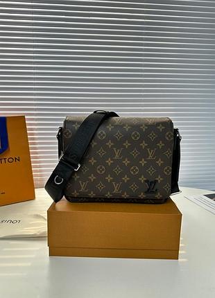 Louis vuitton district сумка мужская кожаная коричневая