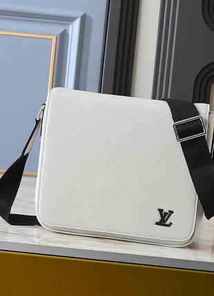 Сумка мужская белая louis vuitton district унисекс планшетка
