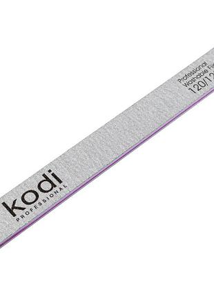Пилка для нігтів kodi professional №101 пряма 120/120 сіра