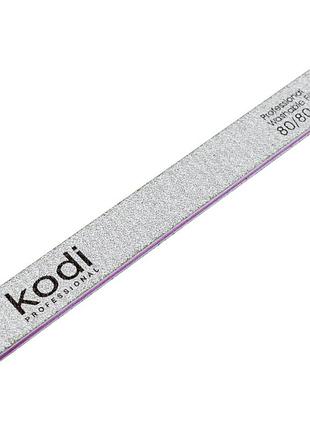 Пилка для нігтів kodi professional №99 пряма 80/80 сіра