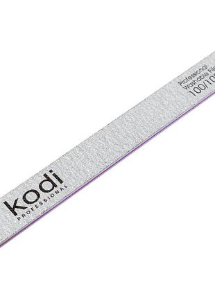 Пилка для нігтів kodi professional №100 пряма 100/100 сіра